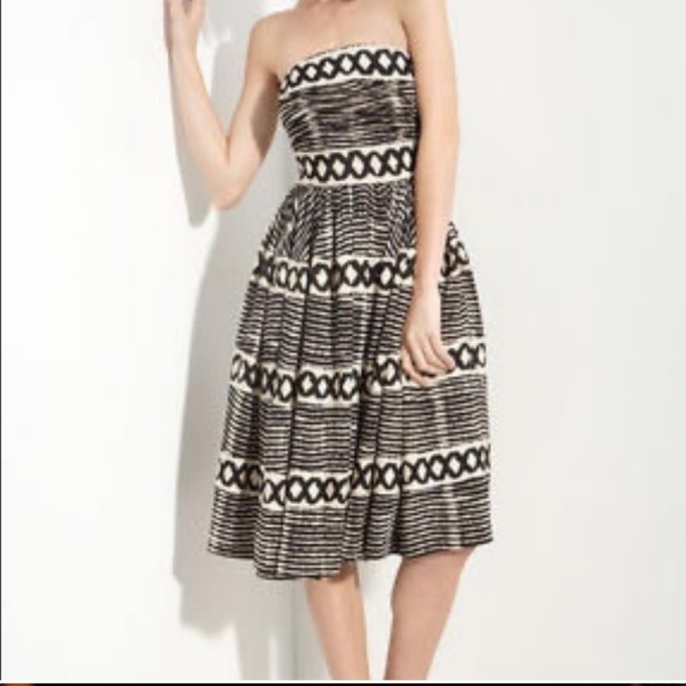 Anthropologie RARE Strapless Tracy Reese tribal/Aztec dress Size M